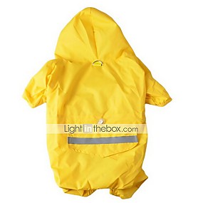 baratos Suprimentos Para Animais De Estimação-Cachorro Capa de Chuva Roupas para Cães Sólido Cor camuflagem Amarelo Vermelho Tecido Ocasiões Especiais Para Primavera &amp; Outono Verão Homens Mulheres Prova-de-Água Esportes