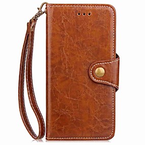 baratos LG-Capinha Para LG G3 / LG / LG G4 LG G6 Carteira / Porta-Cartão / Com Suporte Capa Proteção Completa Sólido Rígida PU Leather