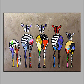baratos Pintura-pintura a óleo animais lona pintados à mão zebra colorido arte moderna sem moldura