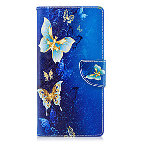 baratos Xperia XA2-Capinha Para Sony Xperia XA2 Ultra / Xperia XA2 / Xperia XZ1 Compact Carteira / Porta-Cartão / Com Suporte Capa Proteção Completa Borboleta Rígida PU Leather