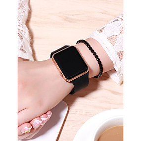 baratos Relógios Digitais Senhora-Mulheres Relogio digital Relógio Quadrado Digital Silicone Preta 30 m Criativo LCD Digital Fashion - Roxo Fúcsia Ouro Rose