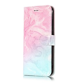 baratos LG V30-Capinha Para LG LG V30 / LG Stylo 4 / LG K10 2018 Carteira / Porta-Cartão / Com Suporte Capa Proteção Completa Mármore Rígida PU Leather