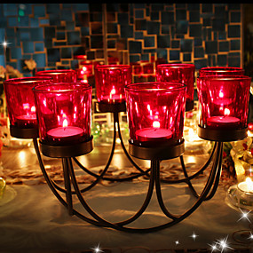 baratos Home Fragrances-Contemporâneo Moderno / Estilo simples vidro / Vidro / Ferro Suporte de Vela Coluna / Aniversário / Castiçal 1pç, Candle / Candle Holder