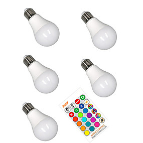 baratos Lâmpadas LED Inteligentes-5pçs 5 W Lâmpada de LED Inteligente 350 lm E26 / E27 A60(A19) 3 Contas LED SMD 5050 Smart Regulável Festa RGBW 85-265 V