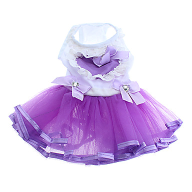 bowknot adornados corazón patrón vestidos de novia para perros y