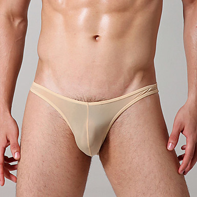 baratos Roupa Interior e Meias para Homem-Homens Super Sexy Cuecas Sólido 1 Peça Rosa claro Verde Claro Nú M L