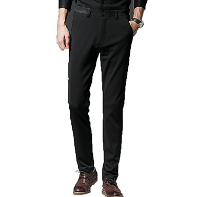 baratos Suits-Homens Básico Tamanhos Grandes Diário Social Calças - Sólido Vinho Khaki Cinza Claro 34 36 38