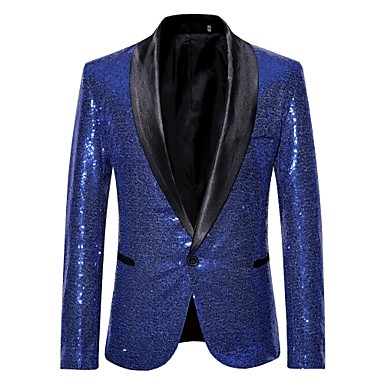 Men's Party / Club Luxury All Seasons Regular Blazer, Solid Colored ...