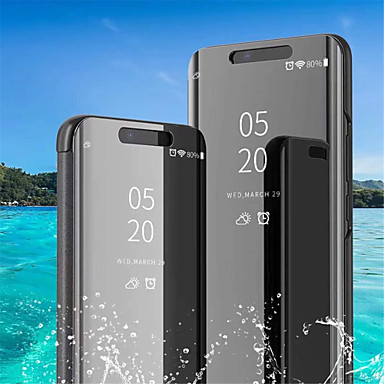 baratos Huawei P30 Pro-Capinha Para Huawei Huawei P20 / Huawei P20 Pro / Huawei P20 lite Com Suporte / Galvanizado / Espelho Capa Proteção Completa Sólido Rígida PU Leather / P10 Plus / P10 Lite / P10