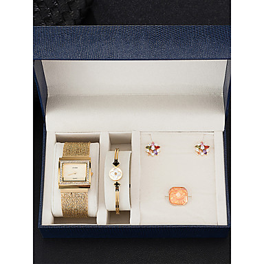 baratos Relógios Femininos-Mulheres Relógios de Quartzo Nova chegada Fashion Prata Dourada Ouro Rose Aço Inoxidável Japanês Quartzo Dourado Prata Rosa Dourado Cronógrafo Fofo Criativo 30 m 1conjunto Analógico Dois anos Ciclo