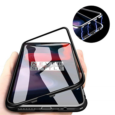 baratos Oneplus 7-Capinha Para OnePlus OnePlus 6 / One Plus 6T / One Plus 7 Magnética Capa traseira Sólido Rígida Vidro Temperado