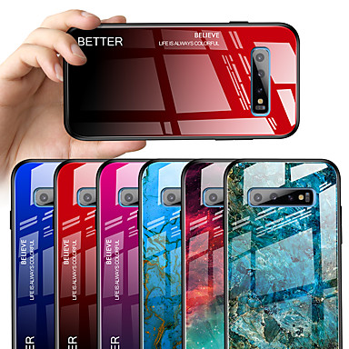 baratos Acessórios para Samsung-Capinha para samsung galaxy s10 s10e s10 plus espelho casos de corpo inteiro gradiente de cor tpu vidro temperado s9 s9 plus