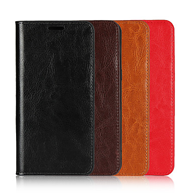 baratos Capinhas para Celulares-Capinha Para Apple iPhone 11 / iPhone 11 Pro / iPhone 11 Pro Max Carteira / Porta-Cartão / Flip Capa Proteção Completa Sólido couro legítimo